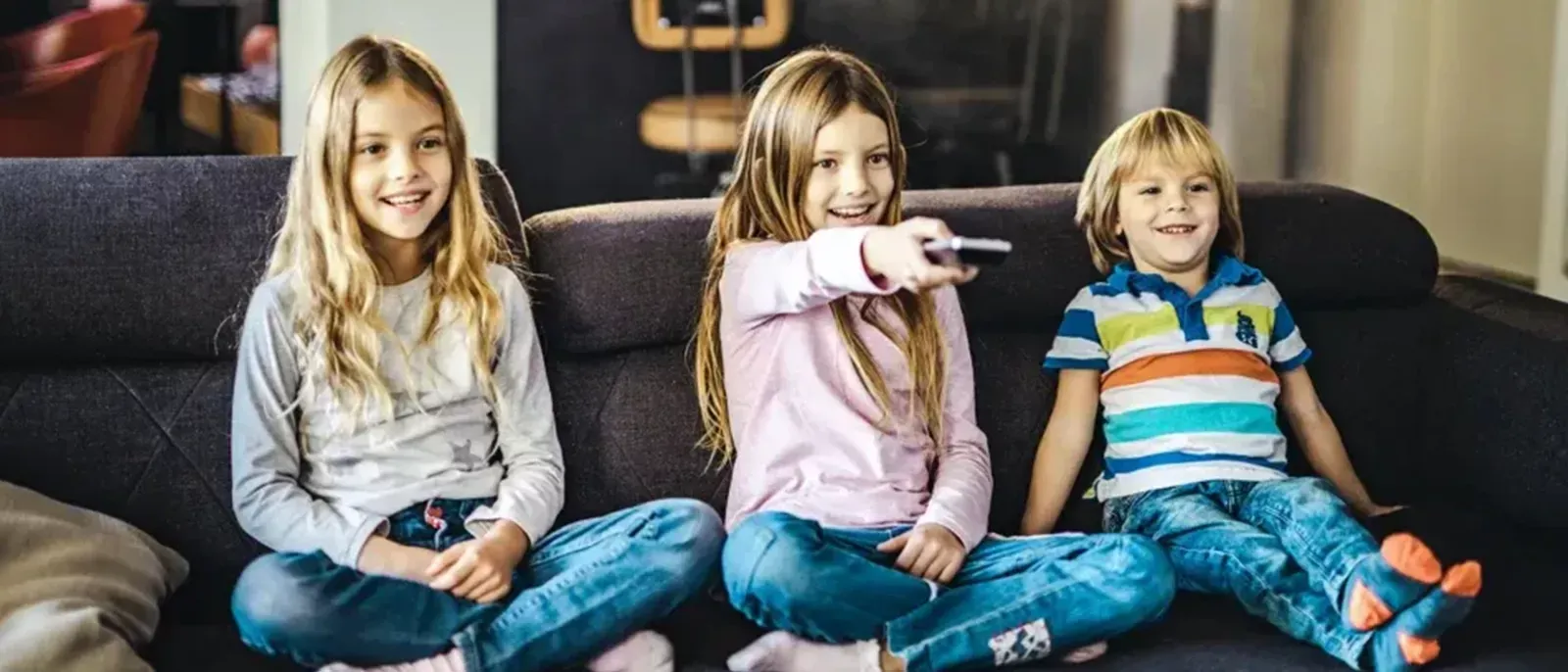 Kids watch family entertainment