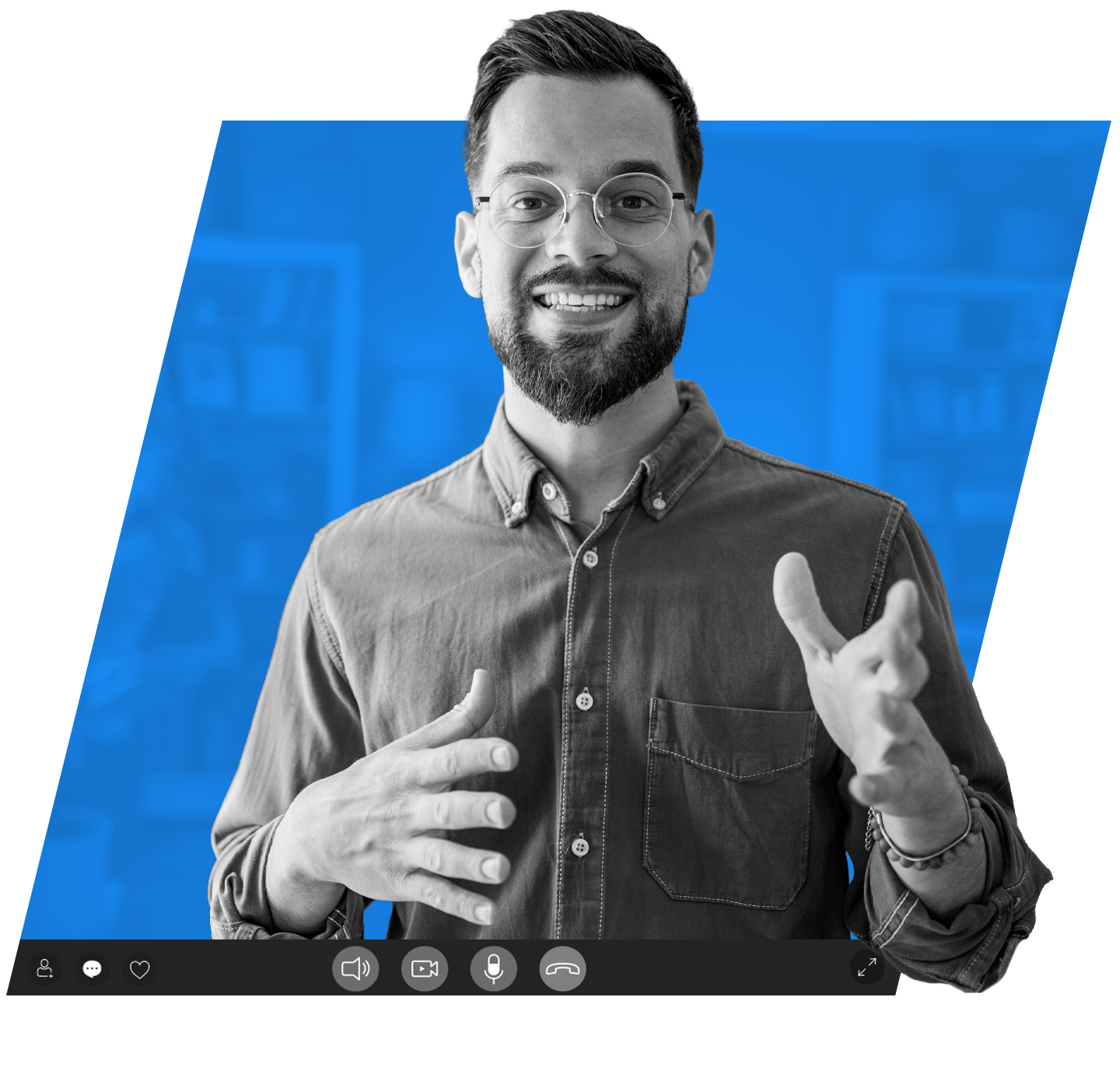 man on a video call