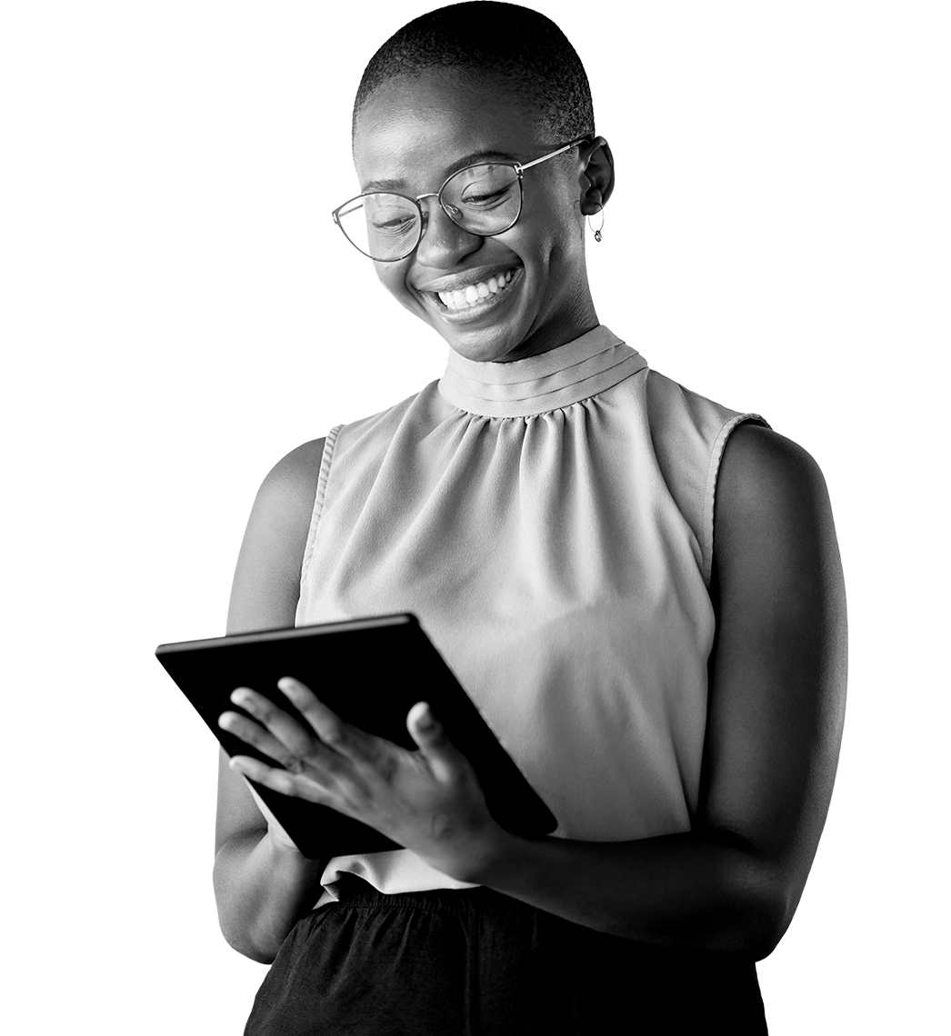 woman on tablet