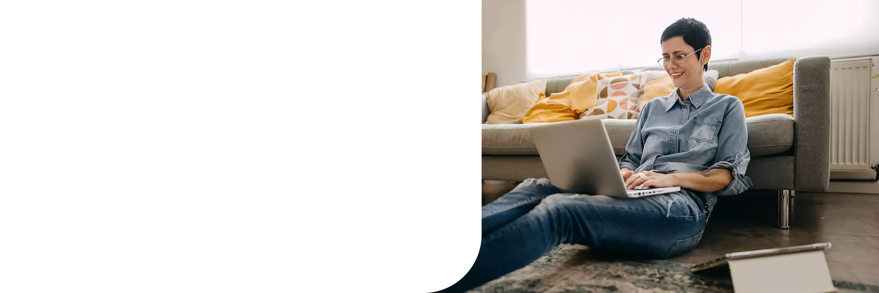 woman with laptop and digital tablet